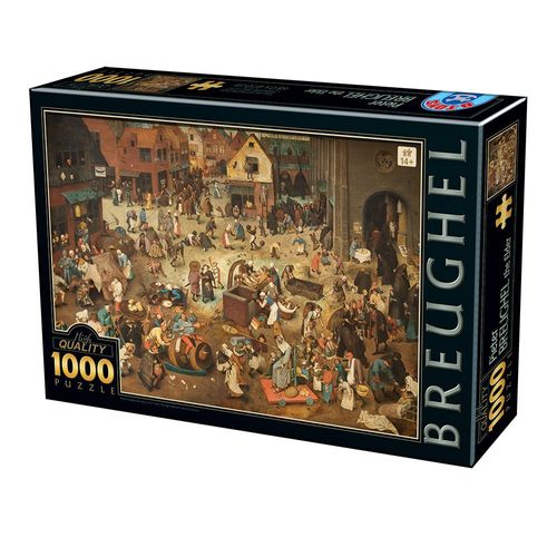 Puzzle 1000 Pièces Pieter Brueghel Le Vieux - The Fight Between Carnival And Lent