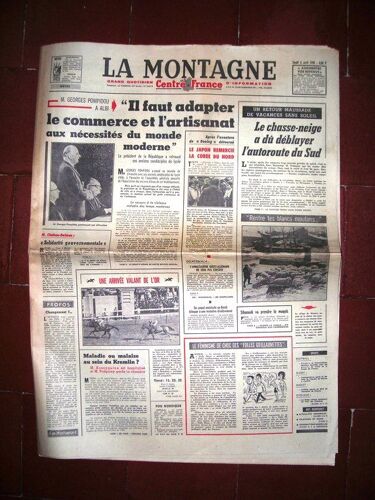 La Montagne Centre France 1970  N° 16613 : Il Faut Adapter Le Commerce Et L'artisanat Aux Nécessités Du Monde Moderne.