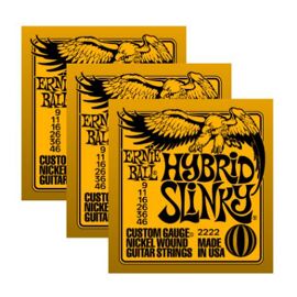 3 X Jeux De Cordes Ernie Ball Hybrid Slinky 9-46 - Tirant : 09-11-16-26-36-46