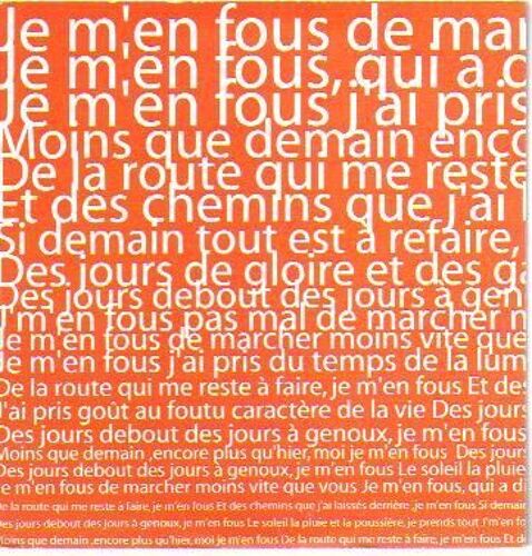 Alec Mansion ( Je M'en Fous) Cd 1 Titre