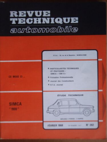 Revue Technique Automobile, N° 262, Février 1968, Simca 1100