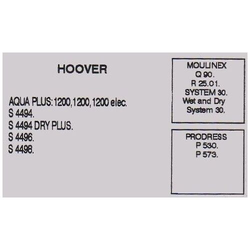 Lot de 5 sacs aspirateur star pro pour Hoover Aqua Plus - Moulinex  - Progress P 530, P 573