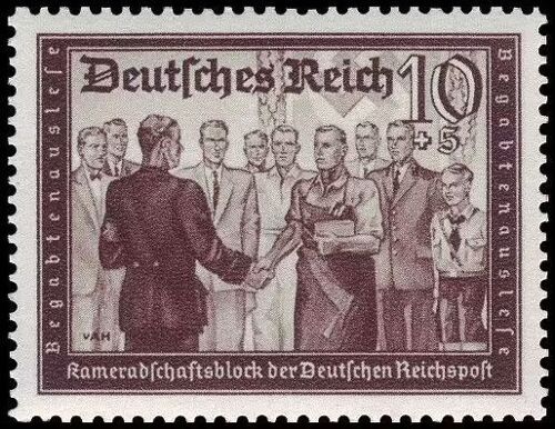 Allemagne, 3ème Reich 1939, Très Beau Timbre Neuf** Luxe Yvert 645, Fédération Des Postiers, Présentation Des Talents, 10 + 5pf Brun.