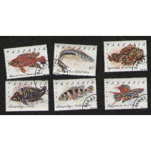 6 Timbres Tanzania Poissons
