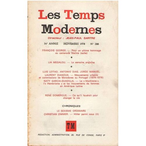 Les Temps Modernes N 388