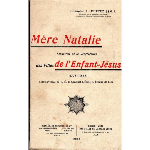 Mère Natalie Fondatrice De La Congrégation Des Filles De L'enfant-Jésus