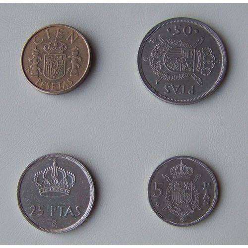 Lot De 4 Pièces Espagne 1982 (100, 50, 25 Et 5 Pesetas)
