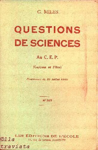 Questions De Sciences Au Cep Garçons Et Filles