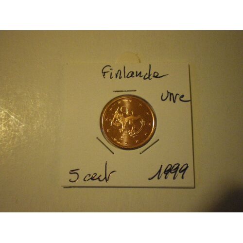 Finlande 5 Cent 1999 Unc De Rouleaux