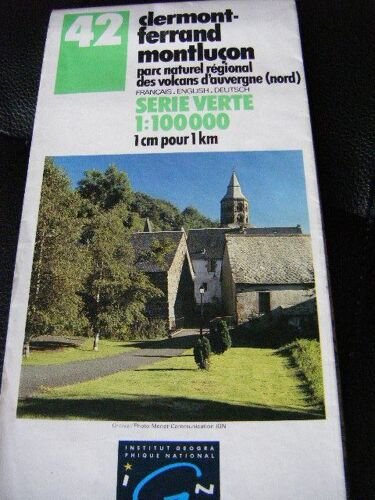 Carte Ign N° 42 - Clermont Ferrand - Montlucon