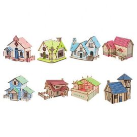 Puzzle À Assembler En Bois Pour Enfants, 2 Pièces, Modèle De Maison 3d, Jouet Éducatif D'Apprentissage, Développement De L'Intelligence
