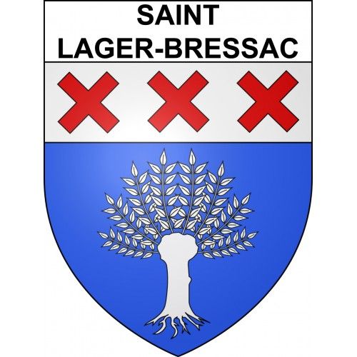 Saint-Lager-Bressac 07 Ville Sticker Blason Écusson Autocollant Adhésif - Taille : 12 Cm