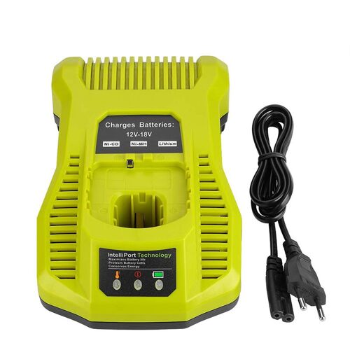 Chargeur de Batterie de Rechange pour Ryobi P103 P107 P108 P117 12V-18V Batterie Rechargeable(Prise EU)
