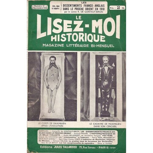 Le Lisez Moi Historique.  5 Novembre 1935  N° 41 : Les Dissentiments Franco Anglais Dans Le Proche Orient En 1918
