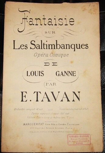 Fantaisie Sur Les Saltimbanques De Louis Ganne Pour 1er Violon