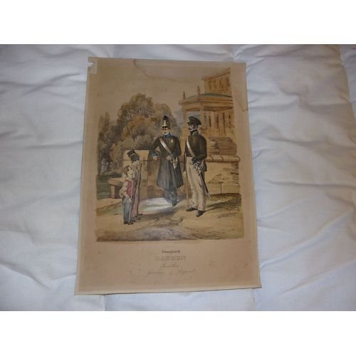 Lithographie En Couleur Des Années 1830 Königreich Bayern Invaliden Gemeiner Corporal D' Après Dietrich Monten