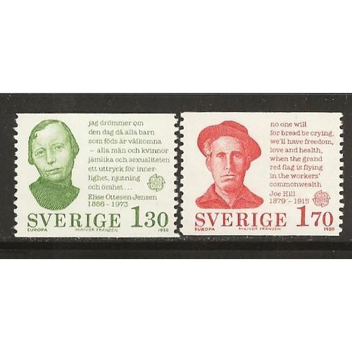 Europa Cept Suède Année 1980 N° 1088 1089 Neufs