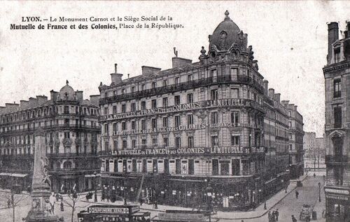 Carte Postale Ancienne, France, Rhône ( 69 ), Lyon, Siège Social De La Mutuelle De France Et Des Colonies Place De La République