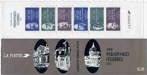 Carnet 6 Timbres Personnages Céllèbres (Charles Richet,Eugène Jamot, Jean Rostand, Jacques Monod, Alexandre Yersin, Bernard Halpern) - République Française - Ptt La Poste 1987