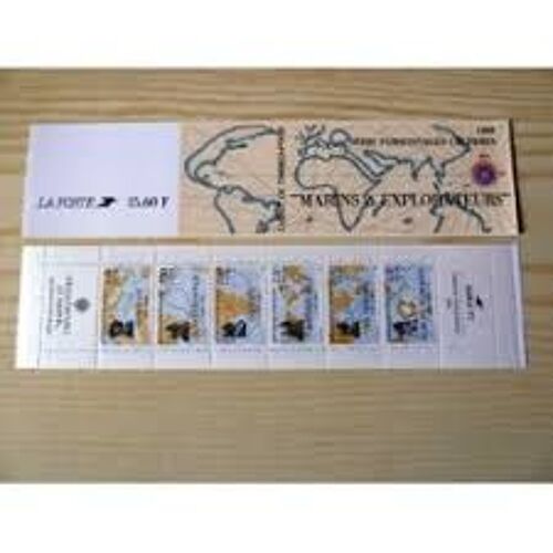 Carnet 6 Timbres - Marins Et Explorateurs - Personnages Célèbres (La Pérouse, Bougainville, Suffren, Duquesne,...) - République Française - Ptt La Poste 1988