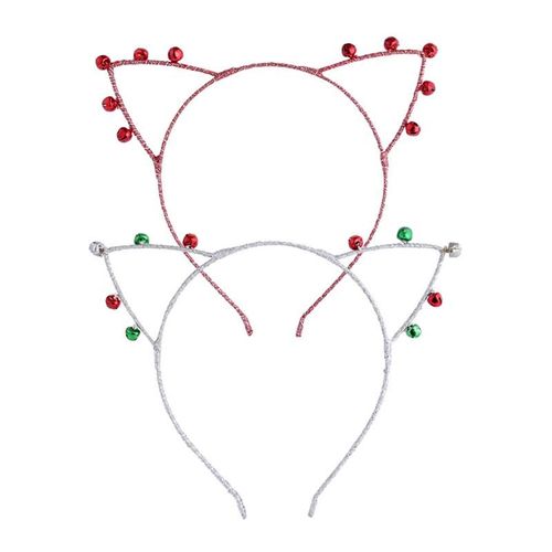 2 Pièces De Noël Cheveux Cerceau Fête Bandeau Oreilles Forme Cloches Décor Design Carnaval Chapeaux Fournitures De Fête Pour Les Enfants