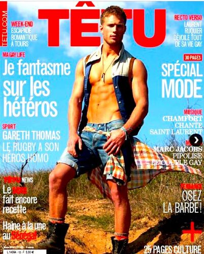 Tetu  N° 153 : Je Fantasme Sur Les Hétéros / Gareth Thomas / Mode / Barbe / Laurent Ruquier /  Tom Ford