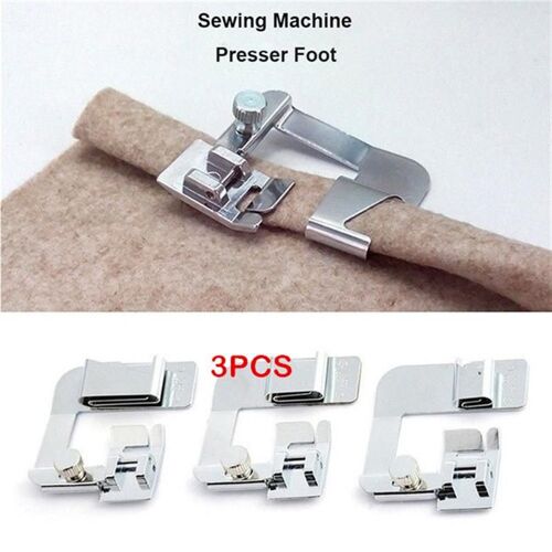 3 pièces De Machine À Coudre Presseur Pied Ourlet Roulotté Pied Presseur Ensemble 4/8 ''6/8'' 8/8 ''pour Tige Basse Machine À Coud