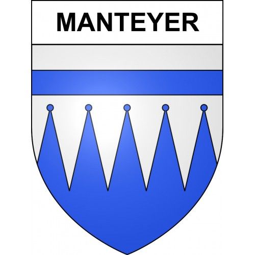 Manteyer 05 Ville Sticker Blason Écusson Autocollant Adhésif - Taille : 12 Cm