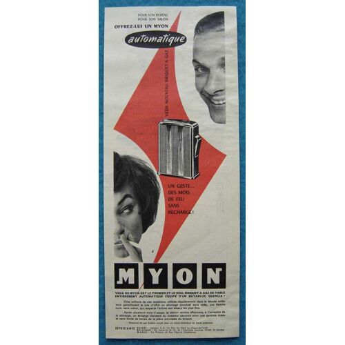 Publicité Papier - Briquet Myon De 1956