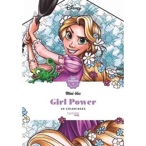 Coloriages Anti-Stress Disney Girl Power - Mini-Bloc, 60 Coloriages
