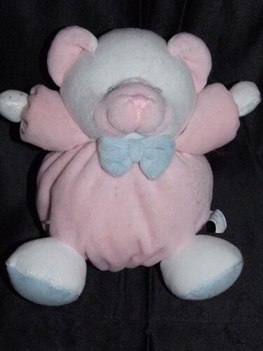 Ours Boule Simpson Trading Doudou Peluche Rose Blanc Bleu Grelot  17 Cm