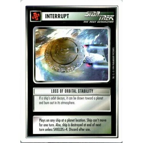 Trading Card Star Trek The Next Generation Loss Of Orbital Stability
