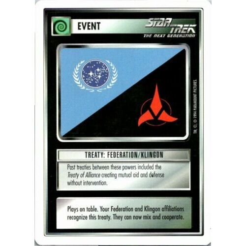 Trading Card Star Trek The Next Generation Treaty: Federation / Klingon