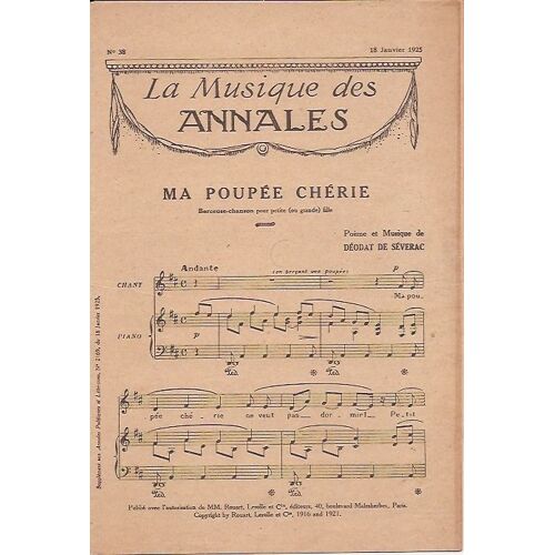 Ma Poupée Chérie, La Chanson De Paris. La Musique Des Annales
