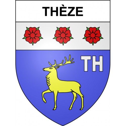 Thèze 04 Ville Sticker Blason Écusson Autocollant Adhésif - Taille : 4 Cm