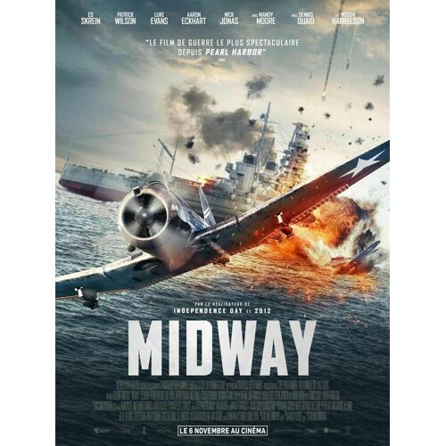 Midway - Véritable Affiche De Cinéma Pliée - Format 40x60 Cm - De Roland Emmerich Avec Ed Skrein, Patrick Wilson, Luke Evans, Aaron Eckhart - 2019