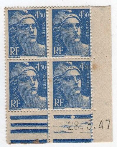 France - Coin Daté Du 28.05.1947 - Y&t N°718a - 4f50 - Marianne De Gandon - Neuf