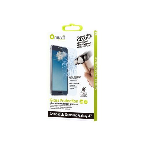 Muvit Customline - Protection D'écran Pour Téléphone Portable - Verre - Pour Samsung Galaxy A7