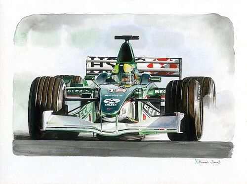 Francois Mallevays - Jaguar F1 - Digigraphie 50 X 40 Cm Sur Papier Aquarelle Extra Blanc 190 Gr - Tire En 200 Ex - Numerote Et Signe Par L'artiste -