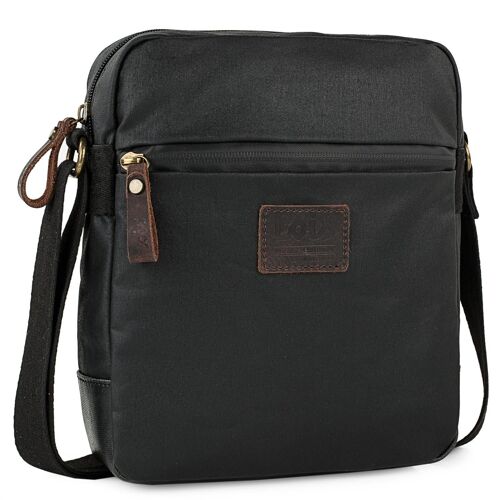 Sac À Bandoulière En Toile Et En Cuir Pour Hommes. Ajustable. Plusieurs Compartiments. Fonctionnel, Pratique Et Confortable Pour Un Usage Quotidien. 307819