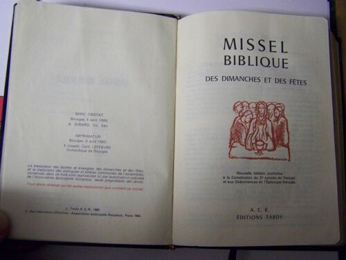 Missel Biblique Des Dimanches Et Des Fêtes