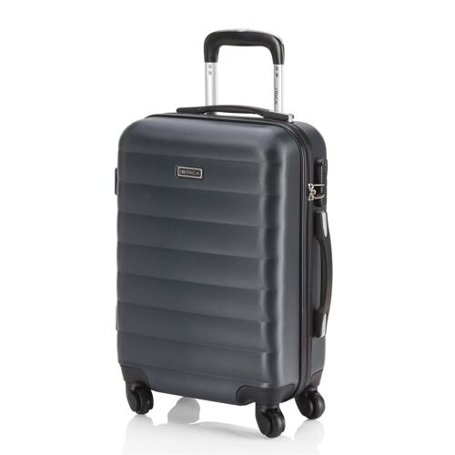Valise Cabine Rigide Petite 4 Roues Trolley 55 Cm En ABS Texturé. Bagage À Main. Extensible Résistant Légère. Poignée 2 Anses Et Cadenas. Low Cost Ryanair. 71250