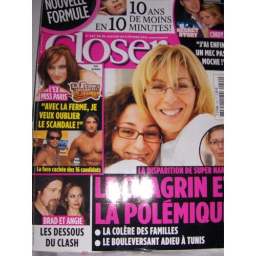 Closer  N° 242 : 30/01/2010: Super Nanny/ Bochenko/ Cindy/ Jolie+Pitt/ Loana/ Rihanna/ Noth/ Calogero/ O.Wilde/ Martins