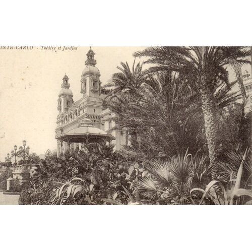 Cpa 1919 Monte-Carlo Théâtre Et Jardins