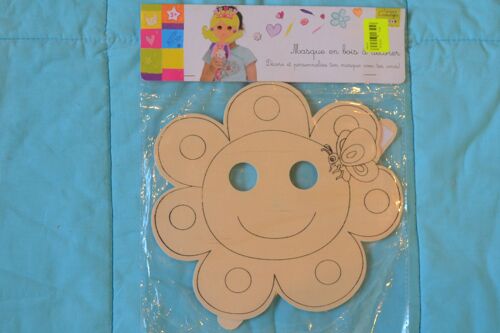 Masque En Bois À Décorer Enfant Anniversaire Fête Fleur Papillon - Diy Creation Loisirs Créatif Fille