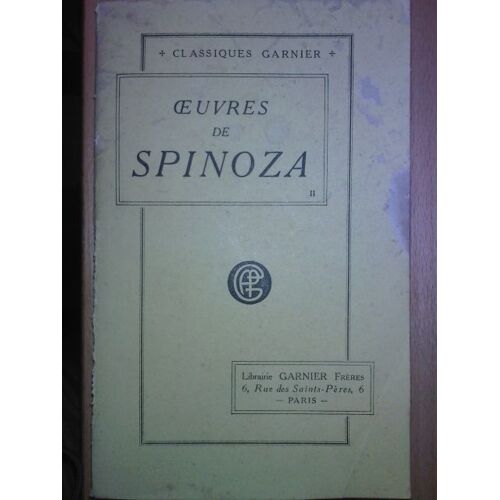 Oeuvres De Spinoza Tome Ii Traité Théologico-Politique
