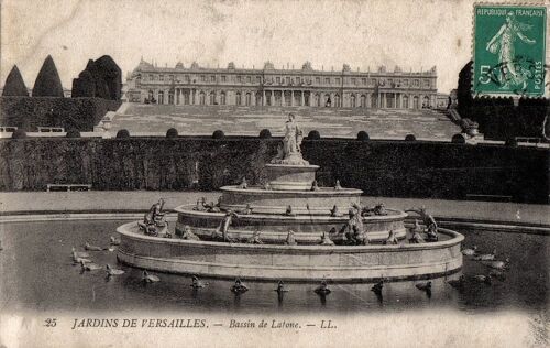 Carte Postale Ancienne, France, Yvelines ( 78 ), Versailles, Les Jardins, Bassin De Latone - Texte Du 05/03/1909