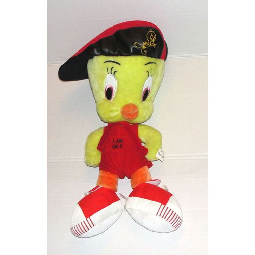 Peluche Titi I Am Ok Casquette Titi Ange Grand Format 65 Cm Doudou Titi Yeux Brodes