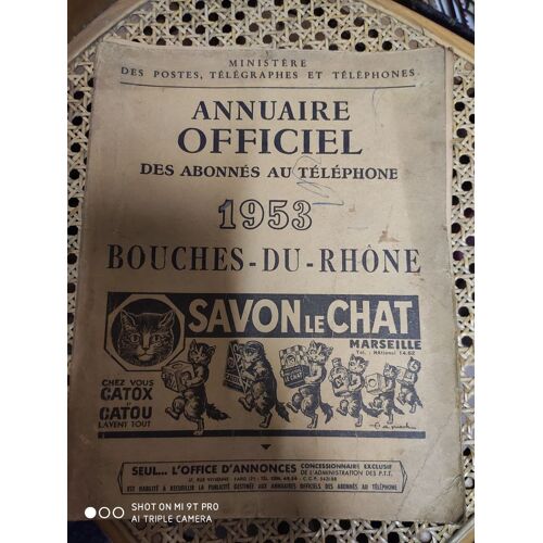 Annuaire Officiel Des Abonnés Au Téléphone Bouches Du Rhône 1953