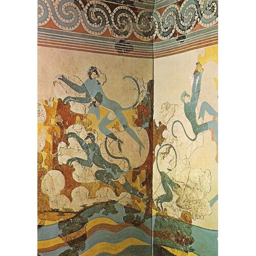 Athènes - Musée National - Théra La Fresque Des Singes Bleus.